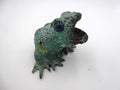 Bronze grenouille bouche ouverte aux yeux de verre