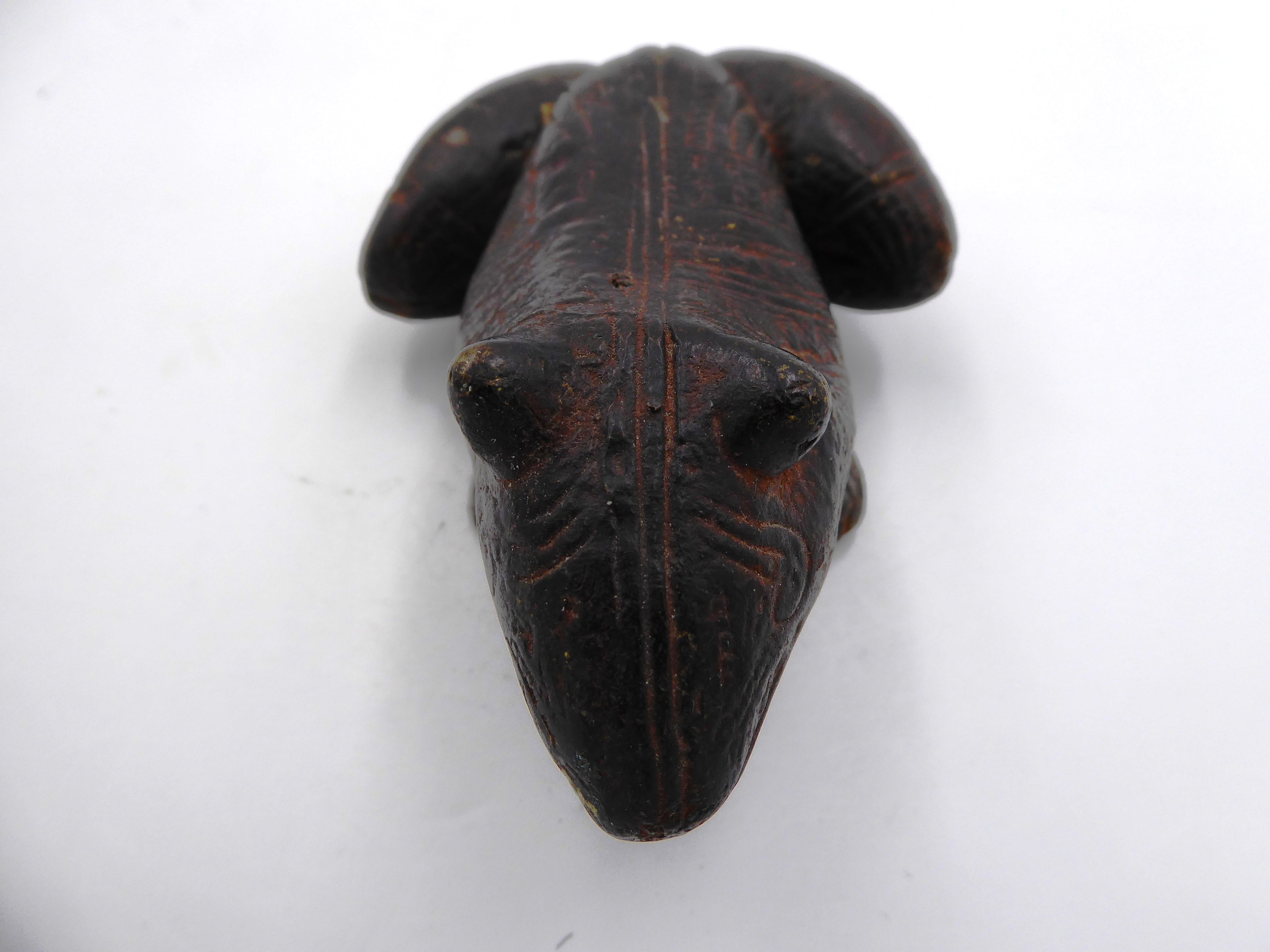 Bronze grenouille colorée (CIRCA INDONÉSIE 1900)