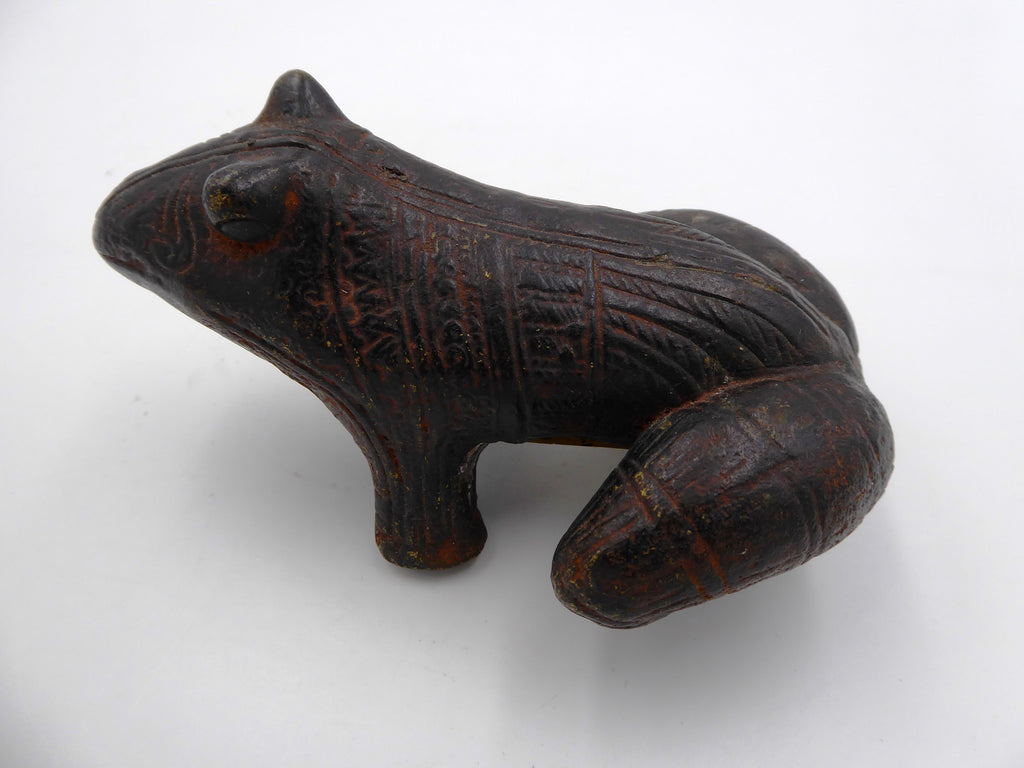 Bronze grenouille colorée (CIRCA INDONÉSIE 1900)