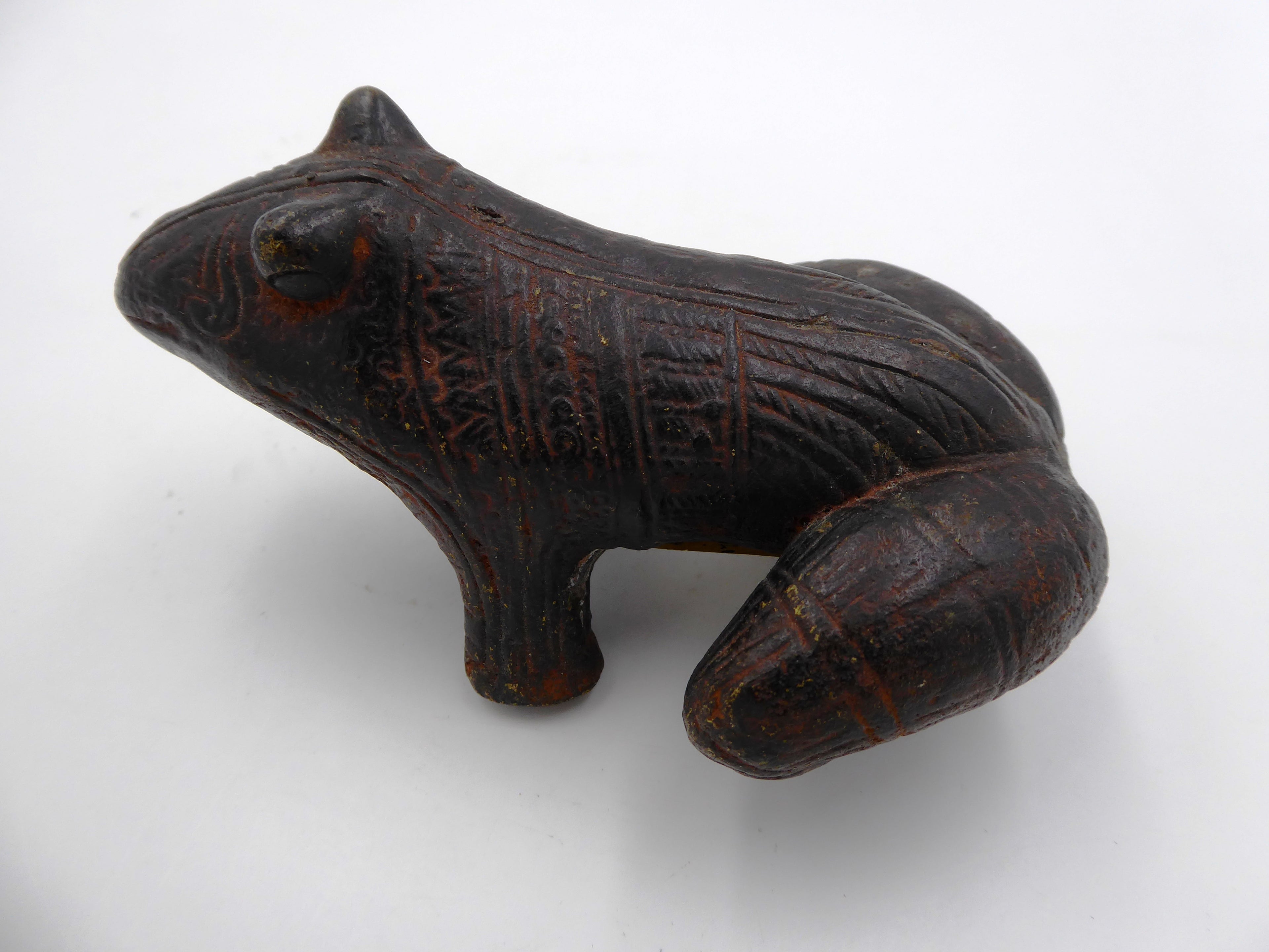 Bronze grenouille colorée (CIRCA INDONÉSIE 1900)