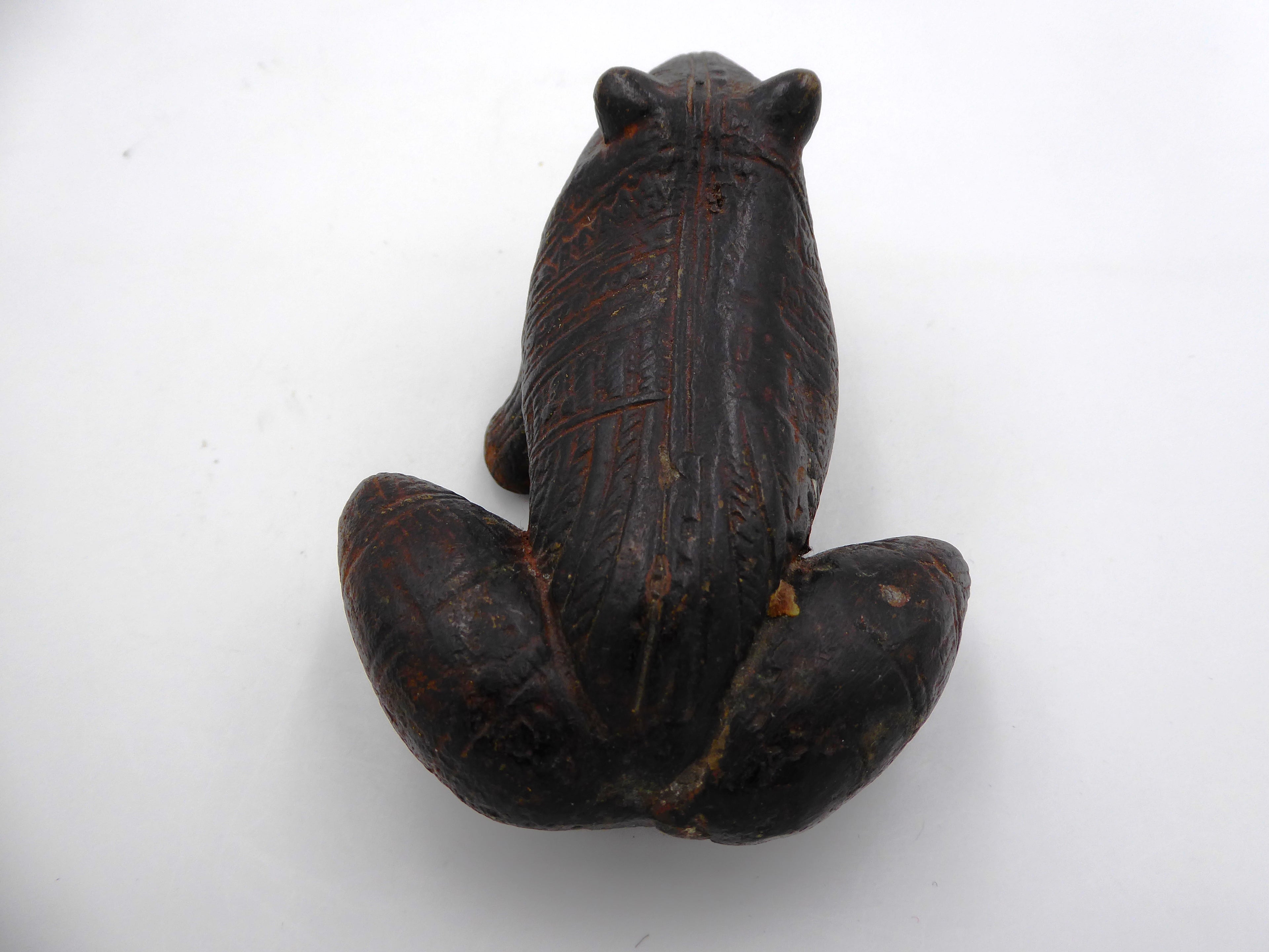Bronze grenouille colorée (CIRCA INDONÉSIE 1900)