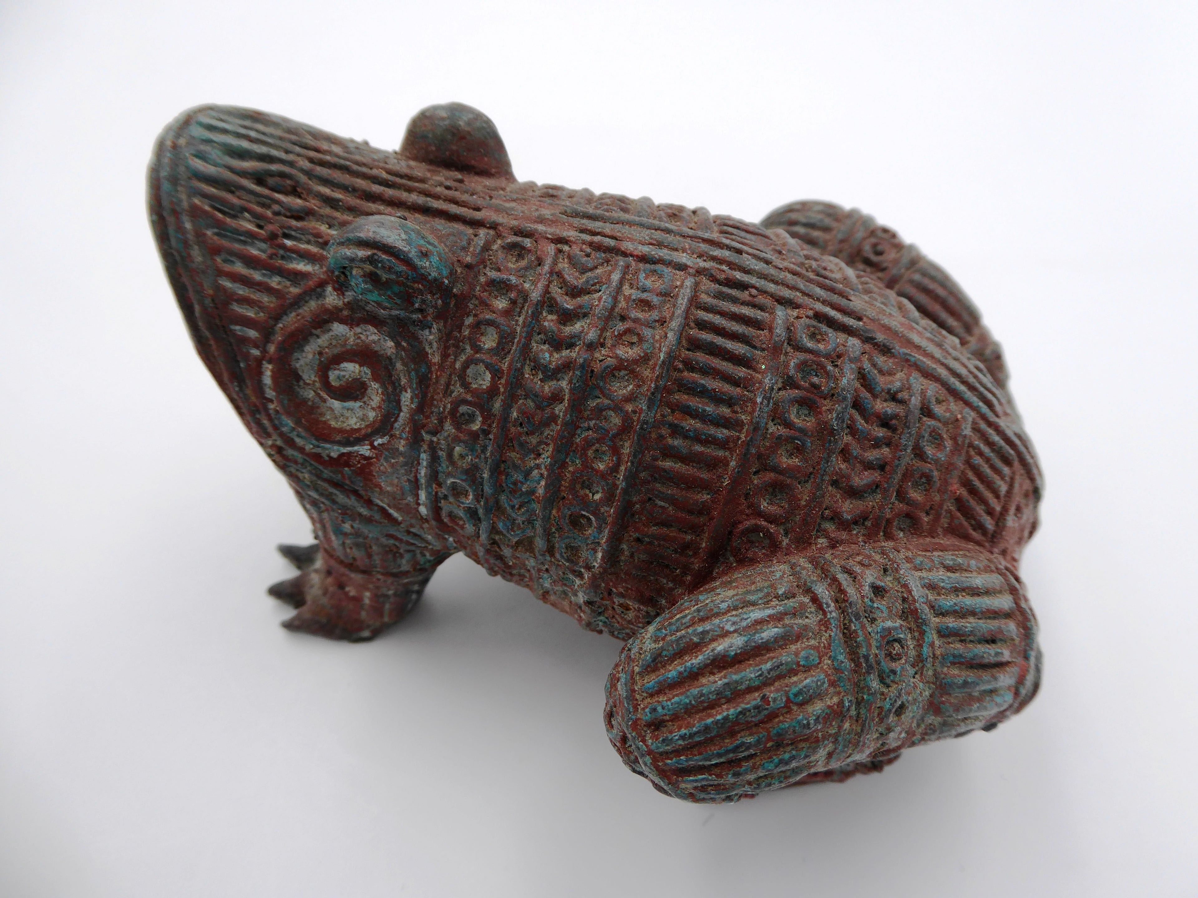 Beau et lourd Bronze grenouille d'Asie