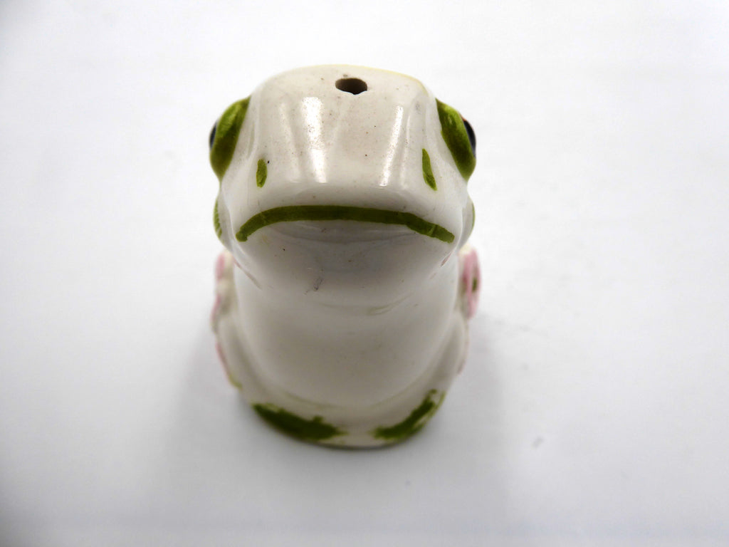 Couple de grenouilles en céramique blanche