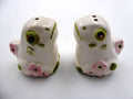 Couple de grenouilles en céramique blanche