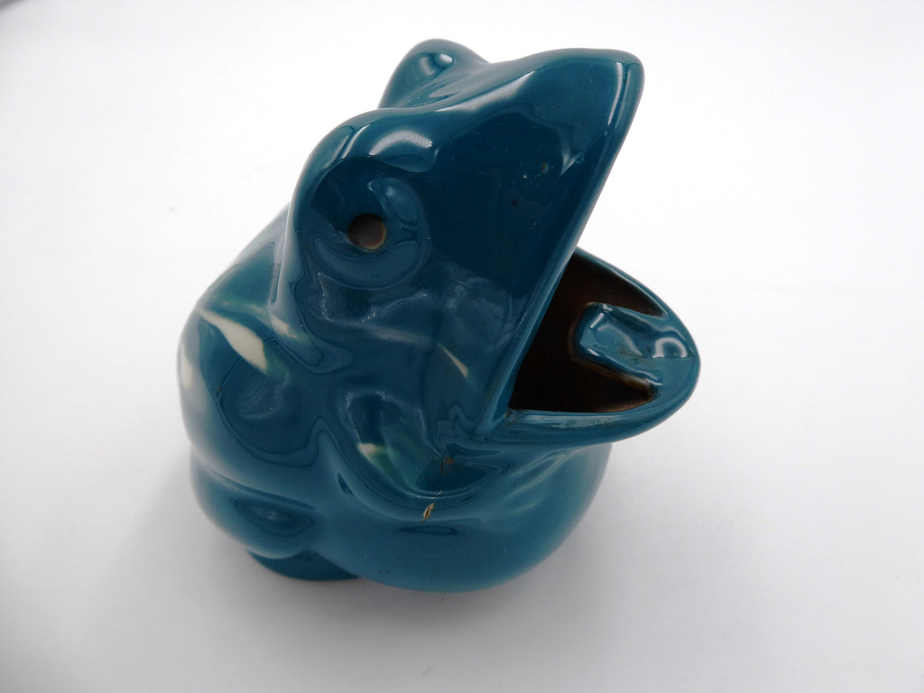 Cendrier grenouille bleu