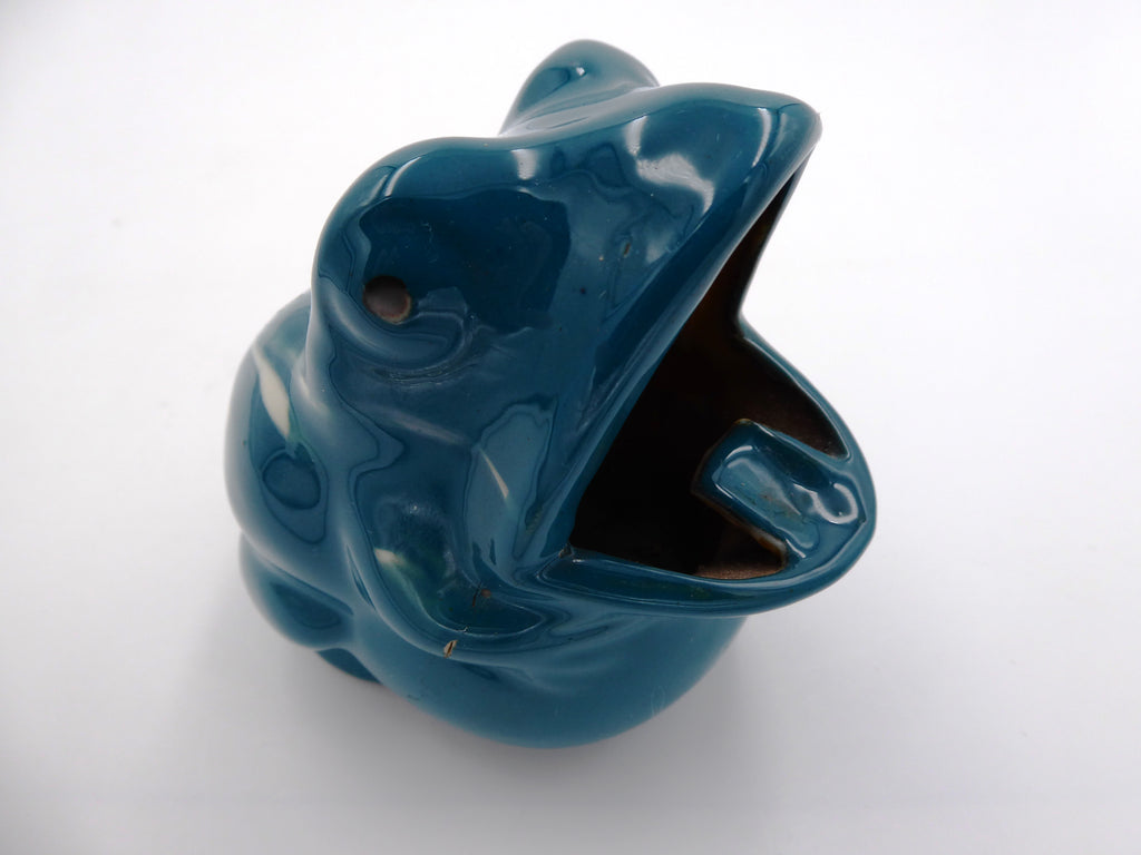 Cendrier grenouille bleu