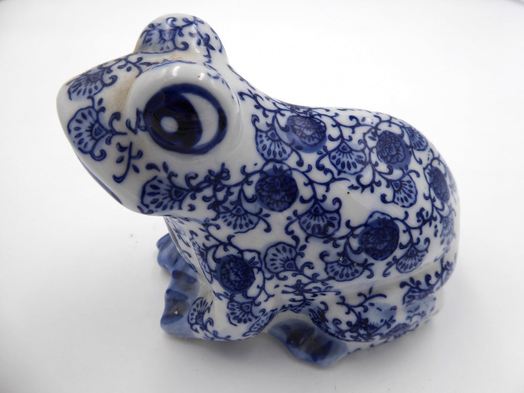 Porcelaine blanche peinte à la main décor bleu