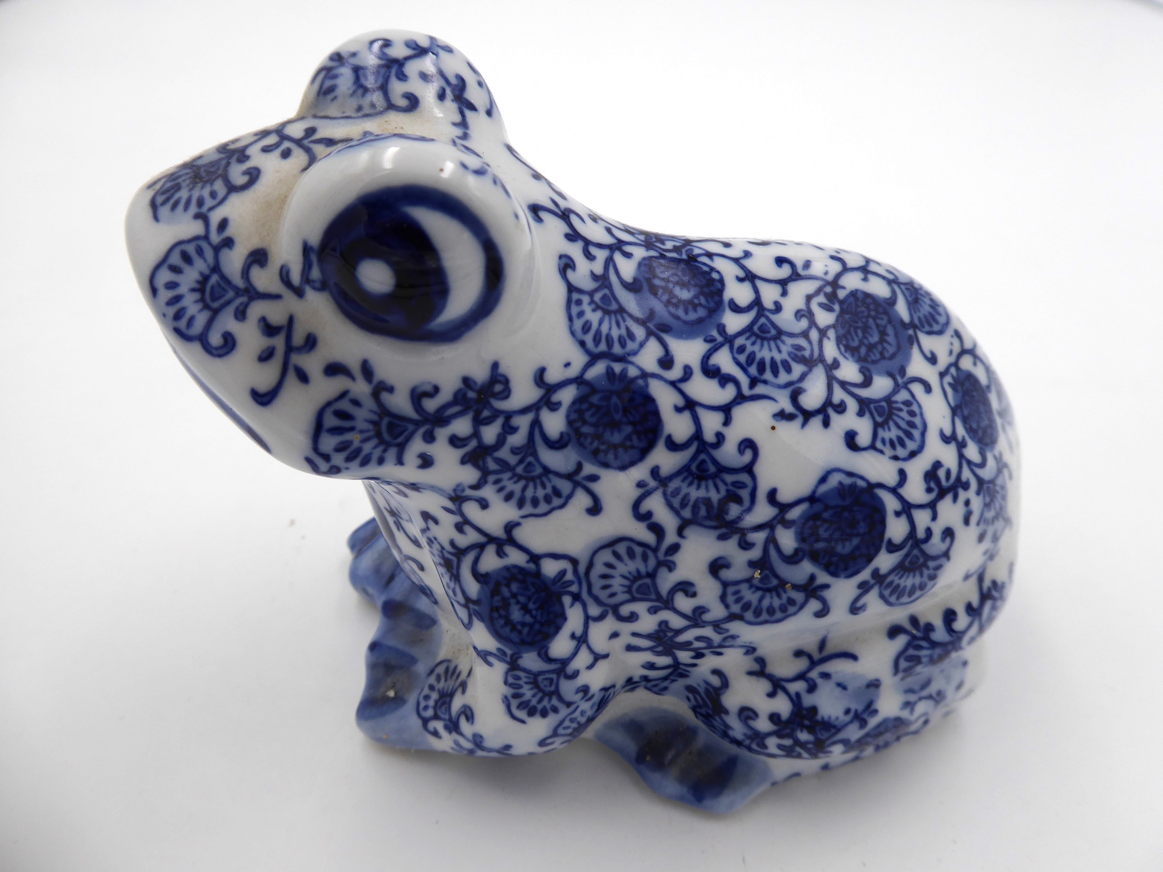 Porcelaine blanche peinte à la main décor bleu