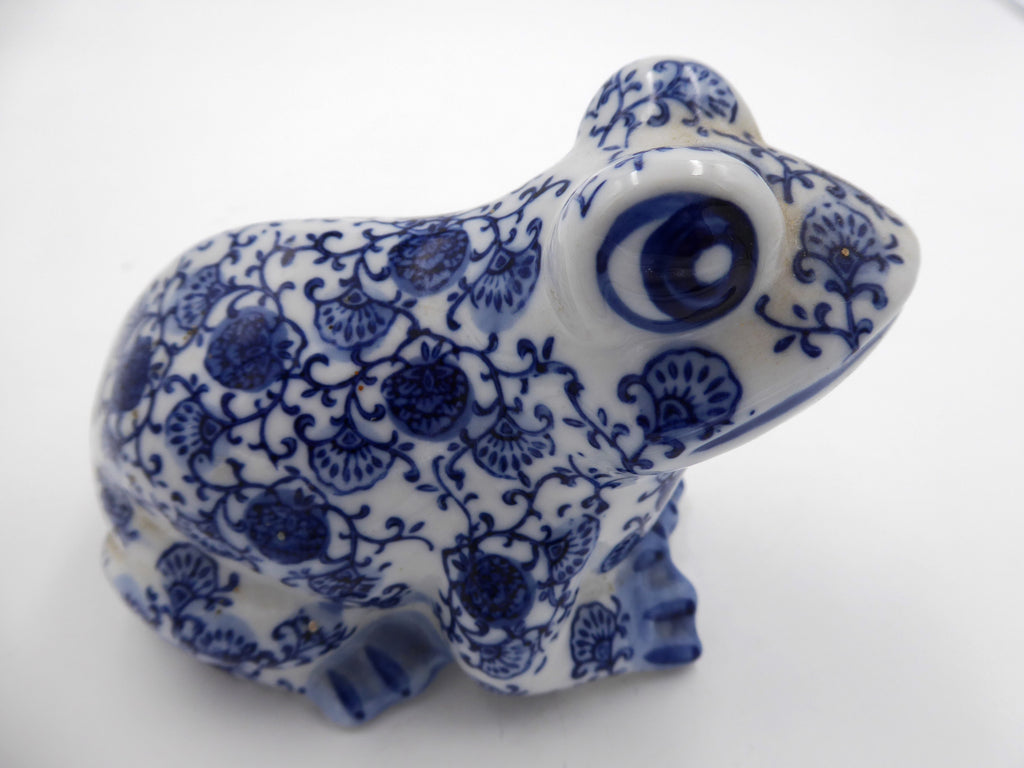 Porcelaine blanche peinte à la main décor bleu