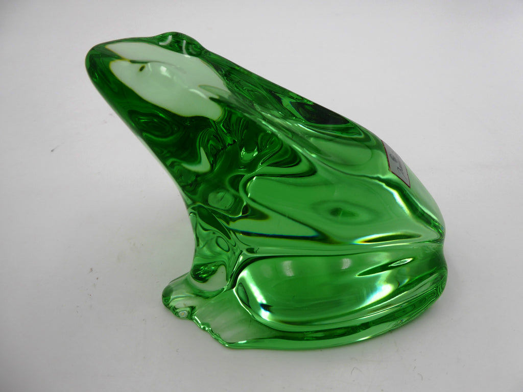 Grenouille en cristal BACCARAT translucide et verte