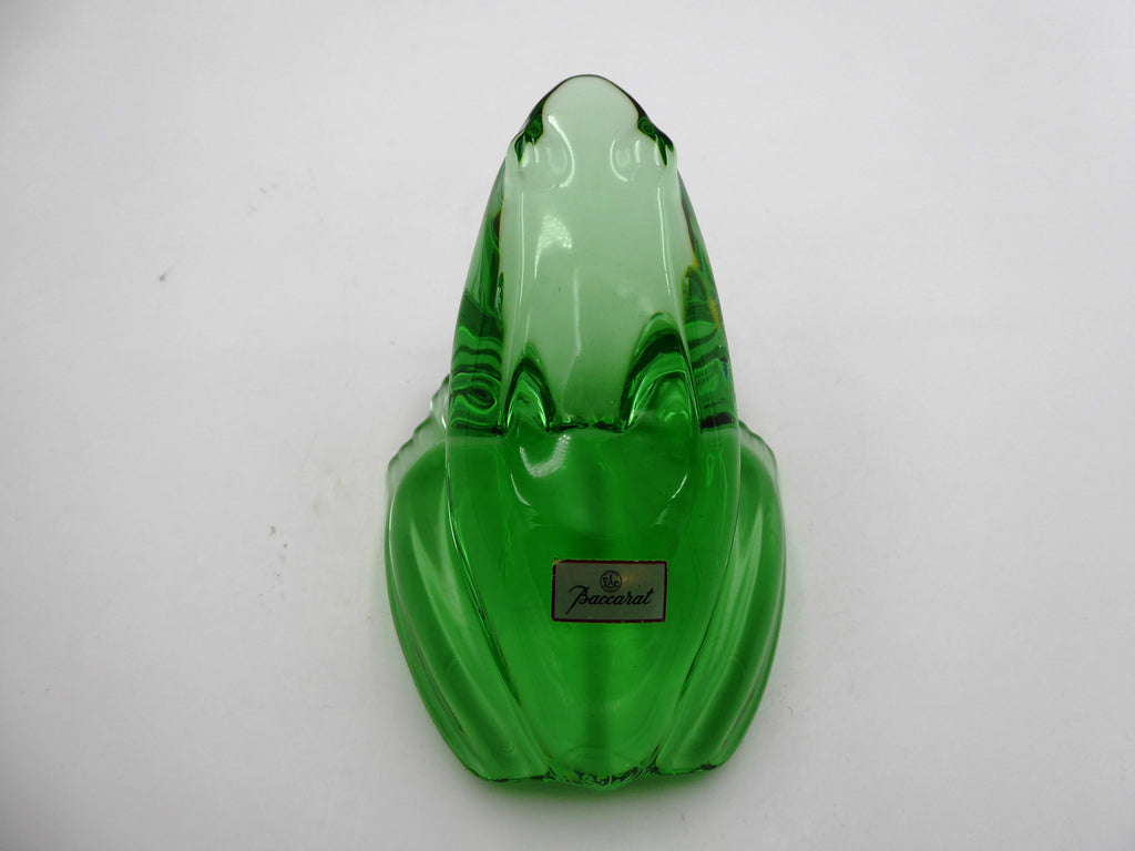 Grenouille en cristal BACCARAT translucide et verte