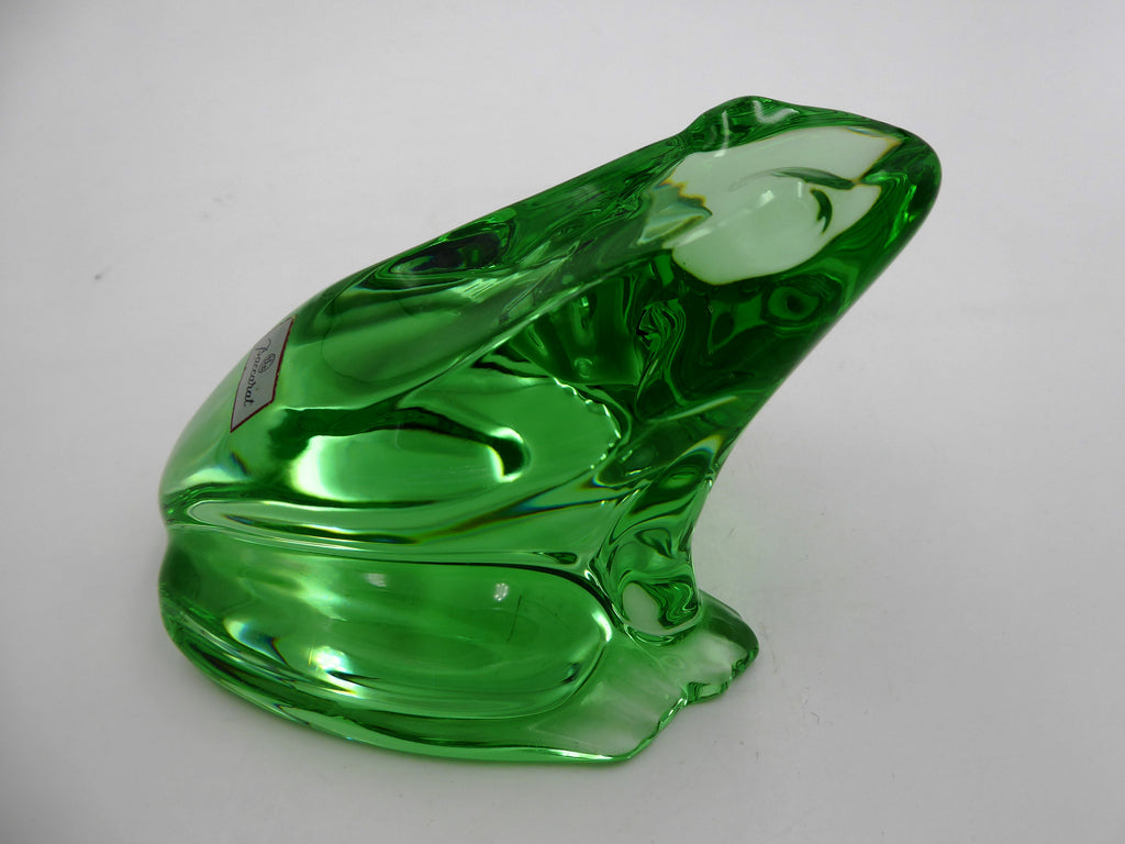 Grenouille en cristal BACCARAT translucide et verte