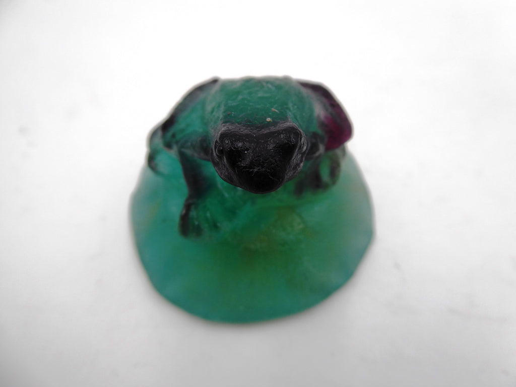 Petite grenouille DAUM sur un nénuphar bombé