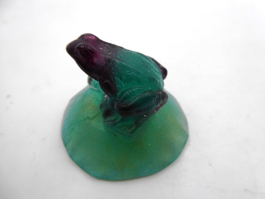 Petite grenouille DAUM sur un nénuphar bombé