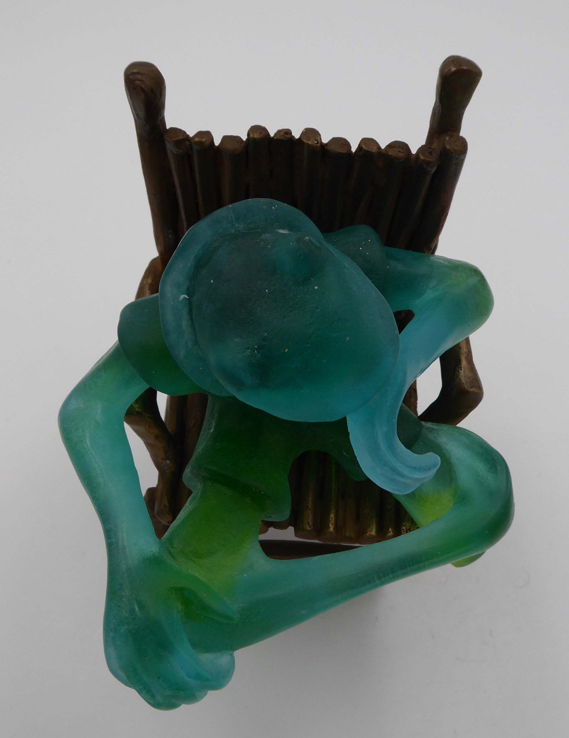 DAUM  La grenouille philosophe (Gilles de Kerverseau - Pièce unique retravaillée par Gérald FRANZETTI)