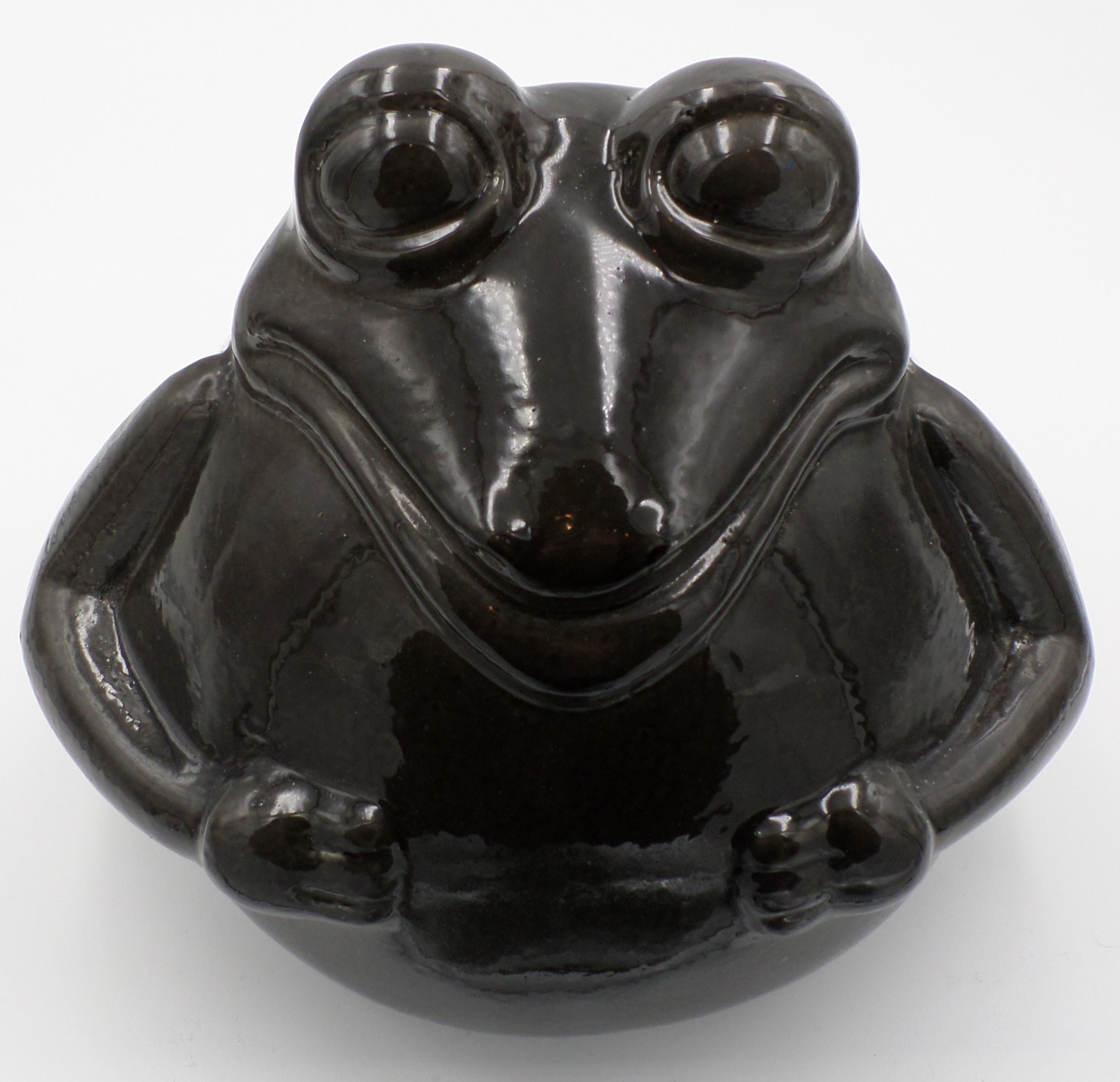 Grosse grenouille en céramique vernis