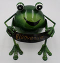 Grosse grenouille en acier peint BIENVENU