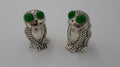 Couple salière et poivrière argent 925 avec yeux en jade