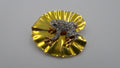 Grenouille à la feuille doré- Broche style Fabergé