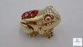 Grenouille finition doré avec cristaux SWAROVSKI rouge