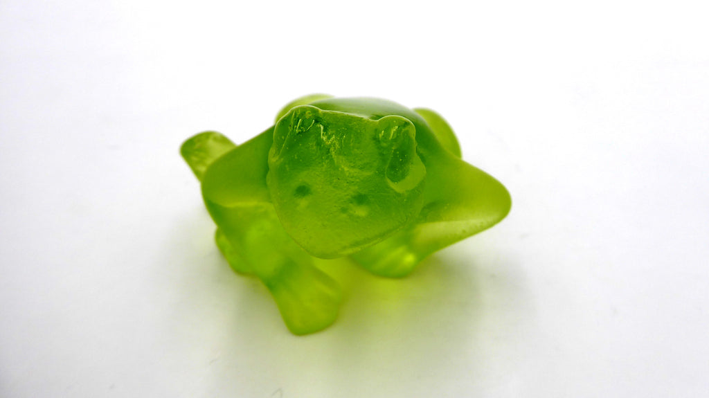 Grenouille DAUM en pâte de verre coloris vert acide