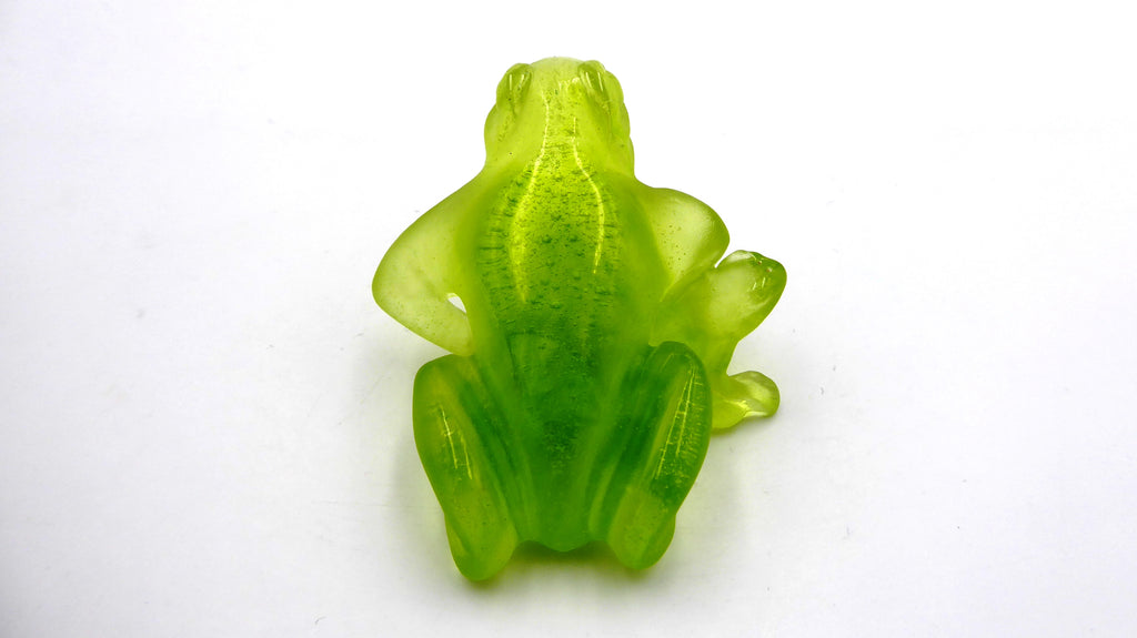 Grenouille DAUM en pâte de verre coloris vert acide