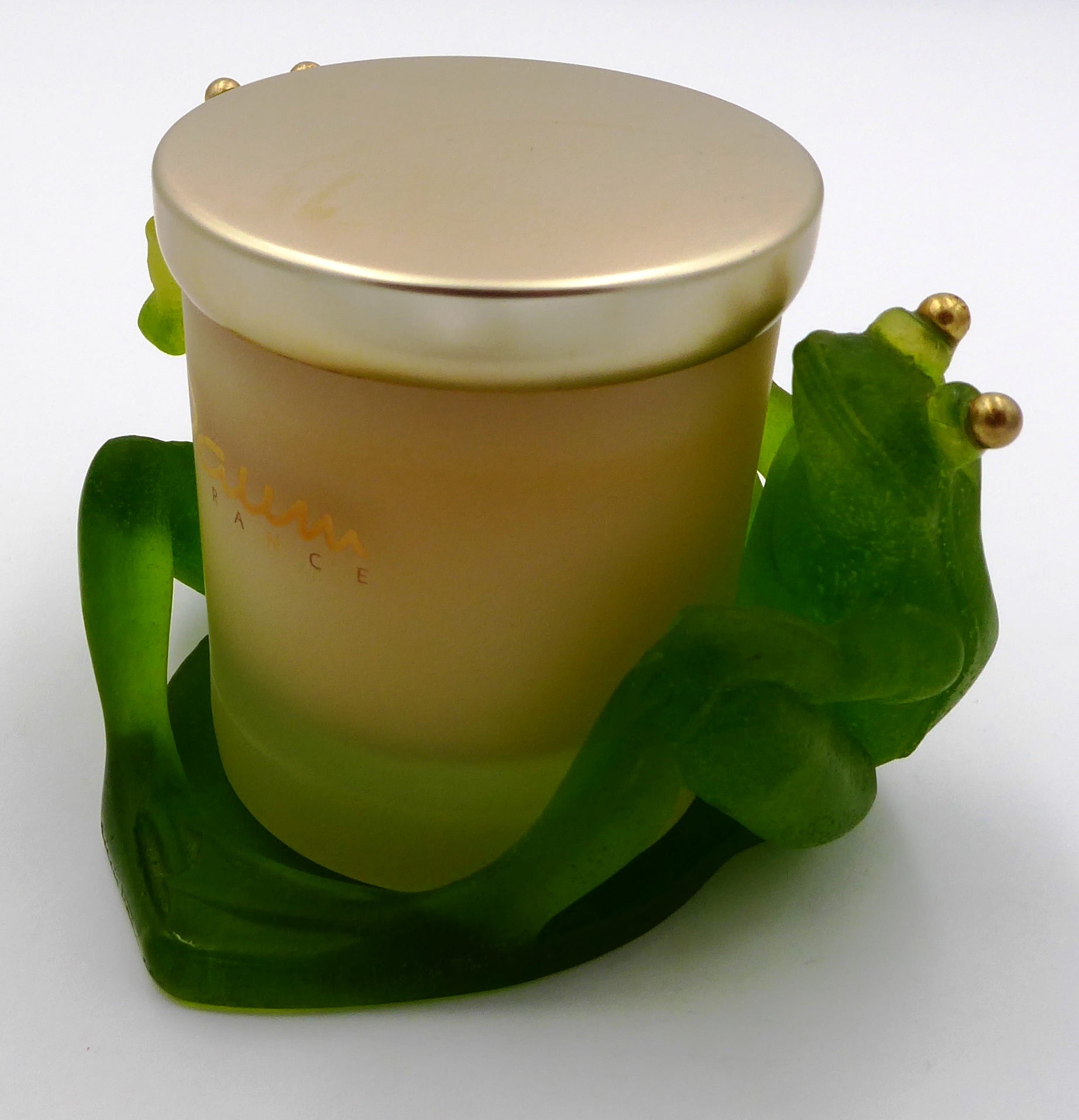 Couple de grenouilles assises - Bougeoir DAUM vert