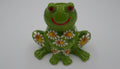 Tirelire grenouille aux marguerites couleur verte en céramique