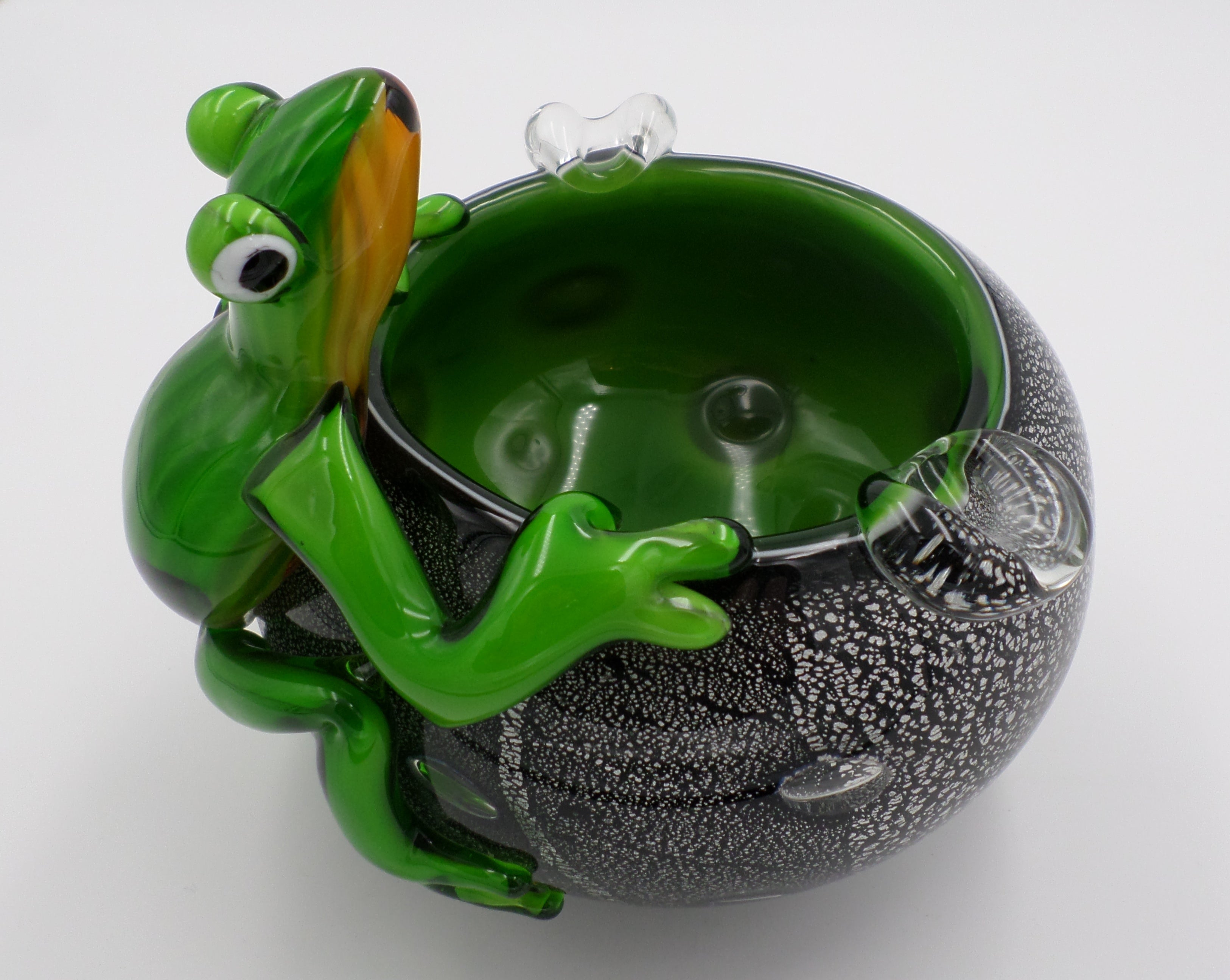 Énorme cendrier vide-poches en verre soufflé façon MURANO