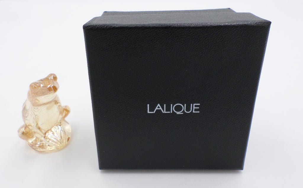 Grenouille rainette LALIQUE en cristal lustré or