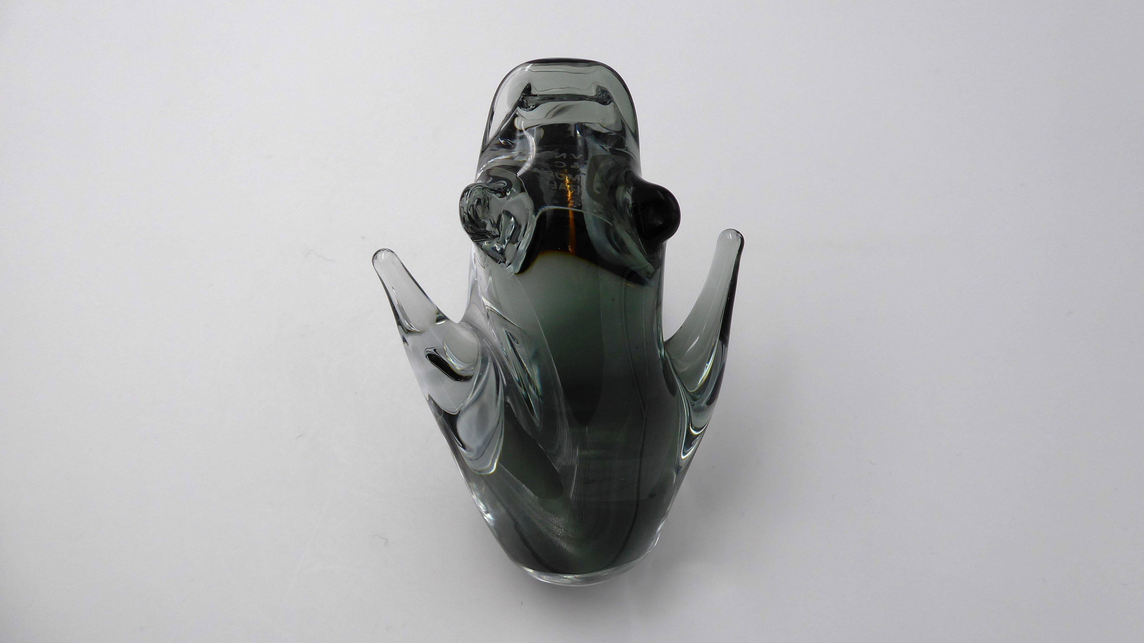 Superbe grenouille en verre soufflé MURANO signé MASSON & Cie