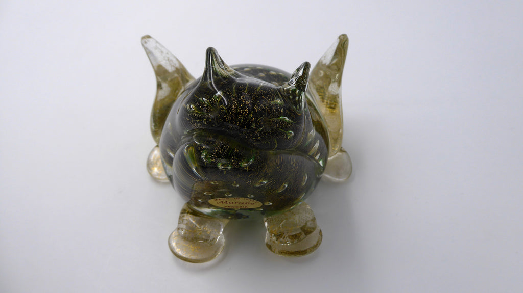 Superbe grenouille fabriquée à MURANO-VENEZIA ton vert et or