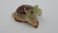 Grosse grenouille en onyx verte et marron
