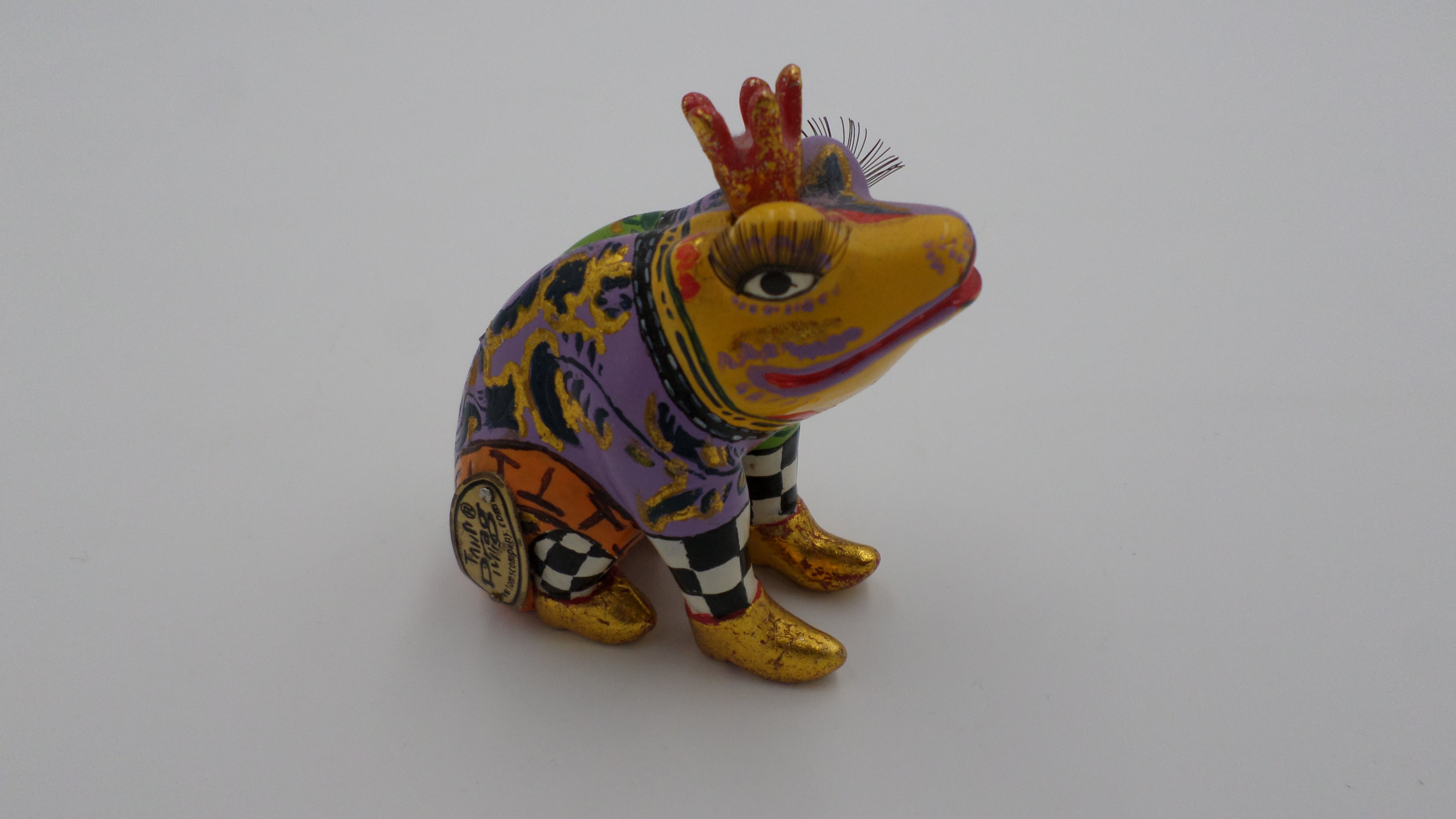 Rare céramique peinte avec drapeau à damier