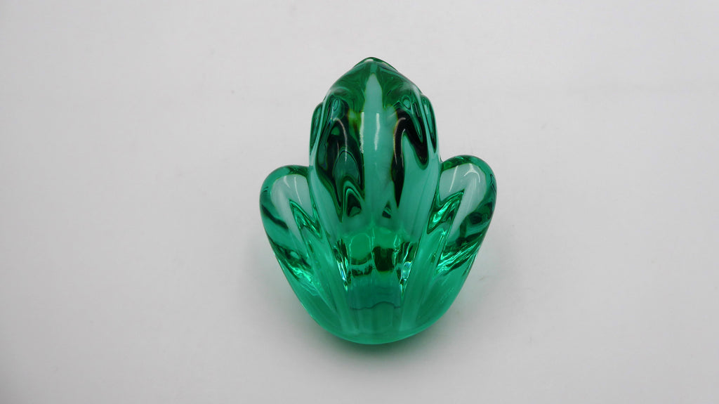Grenouille DAUM en cristal teinté vert