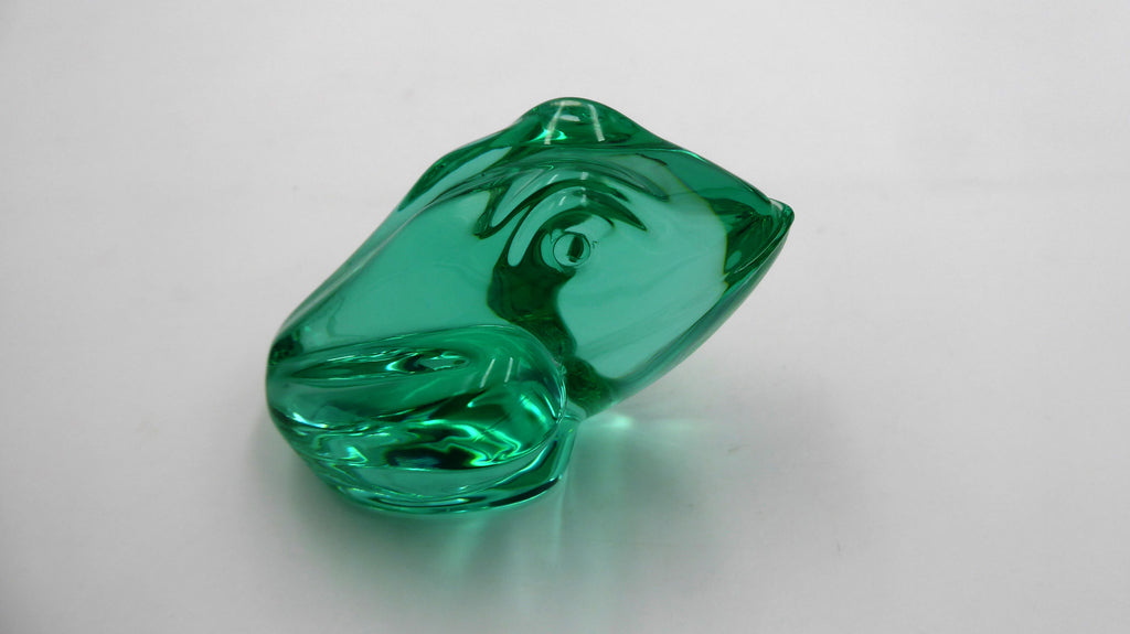 Grenouille DAUM en cristal teinté vert