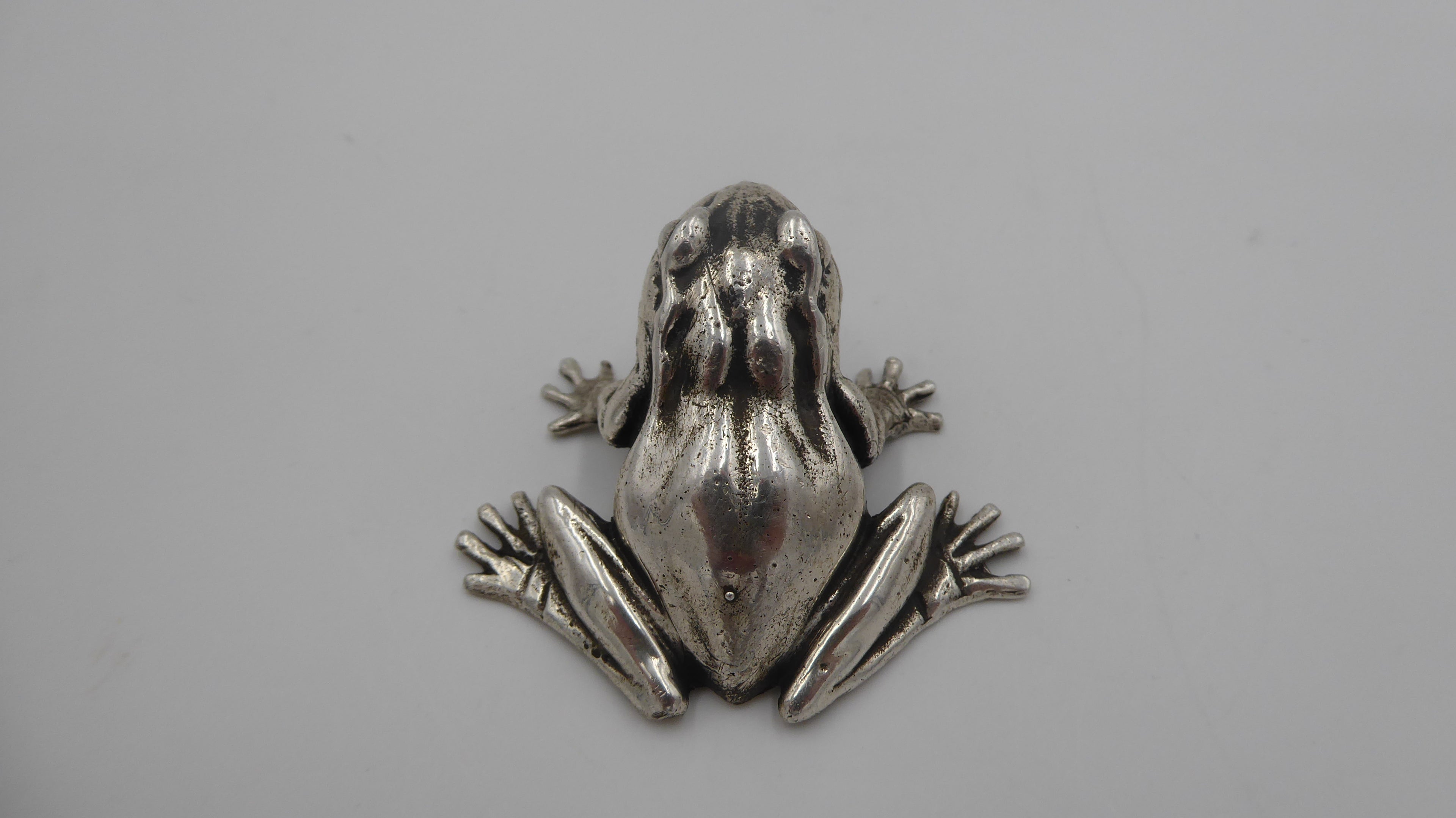 Grenouille en argent massif poinçonnée