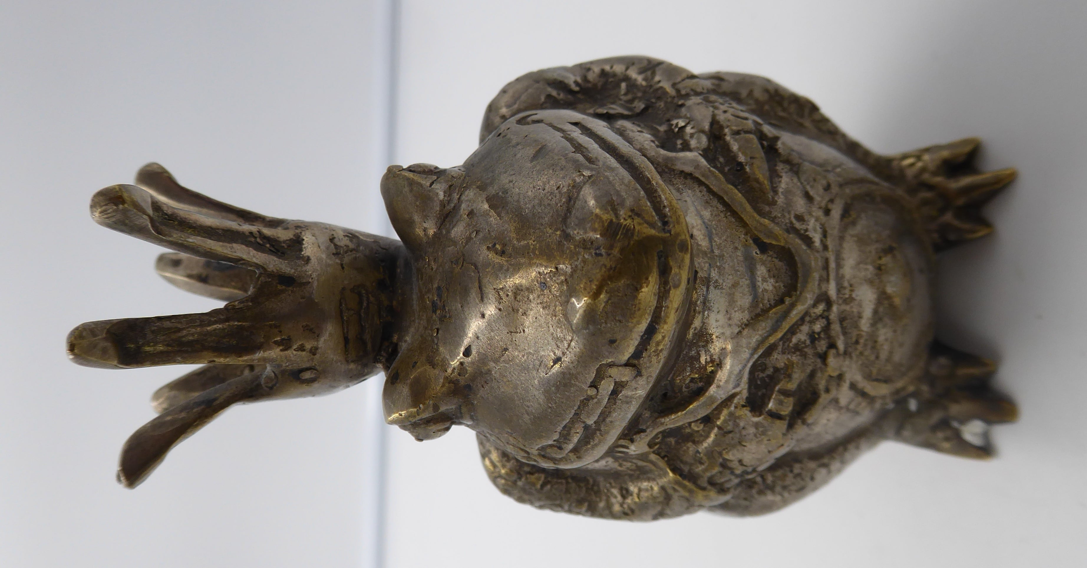 Rare roi grenouille en bronze argenté