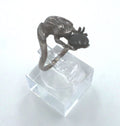 Vieille bague grenouille argent et onyx