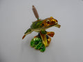 Travail en acier peint et vernis grenouille nénuphar et pierre