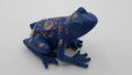 Grenouille décorative en composite bleu