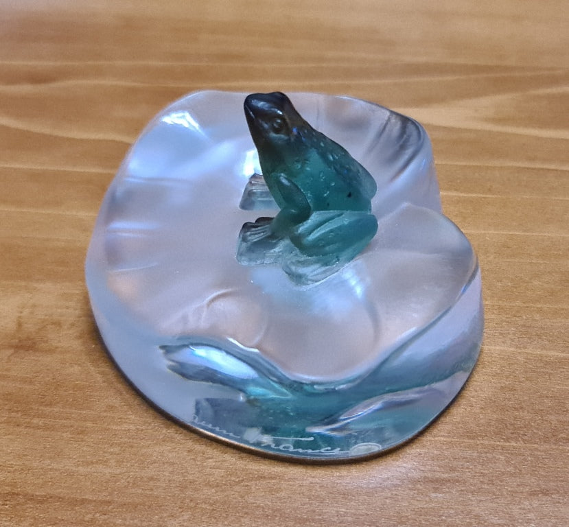 Baguier grenouille DAUM en pâte de verre