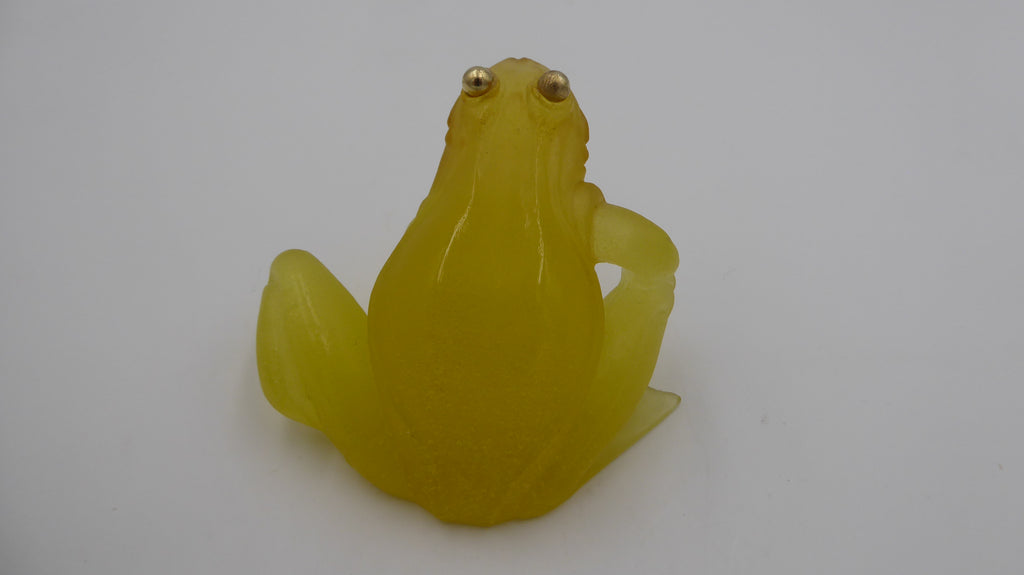 Grenouille DAUM jaune aux yeux dorés
