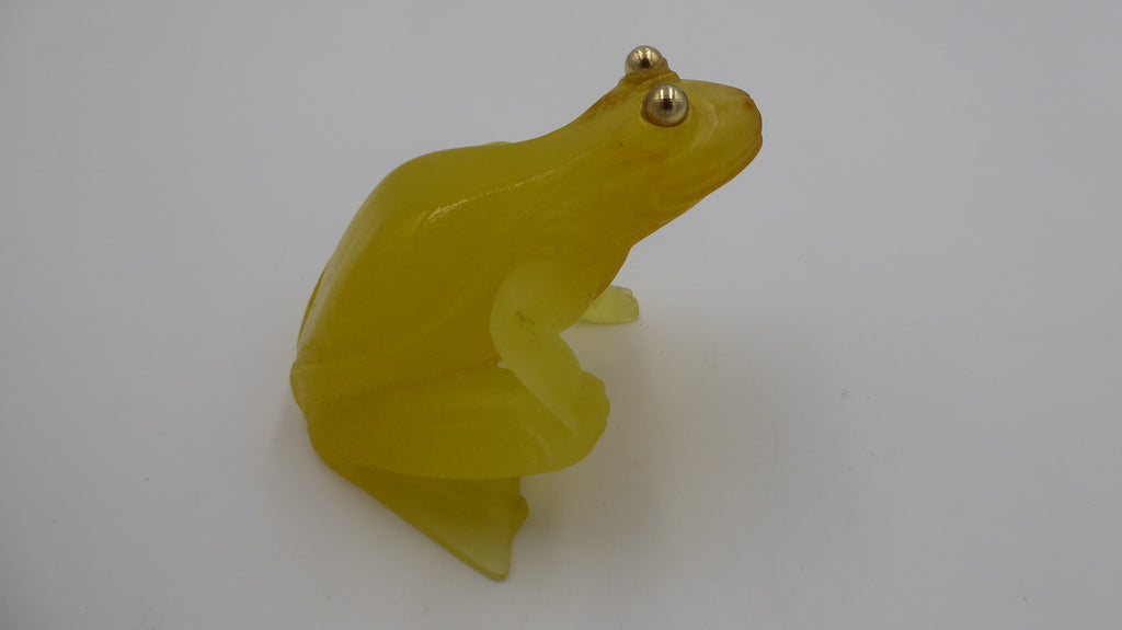 Grenouille DAUM jaune aux yeux dorés