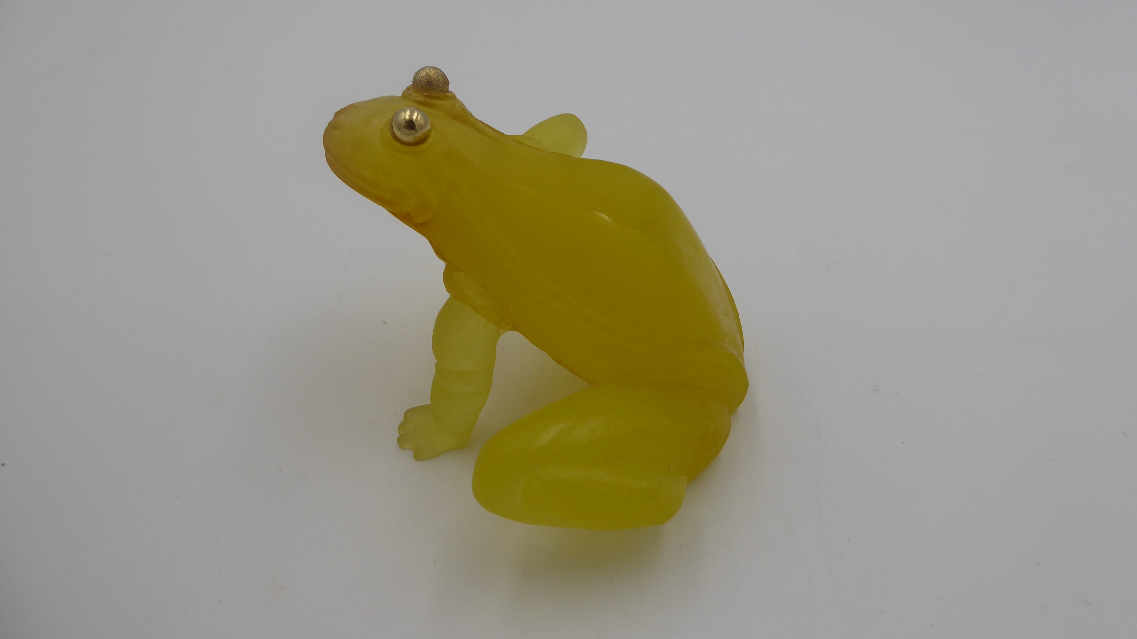 Grenouille DAUM jaune aux yeux dorés