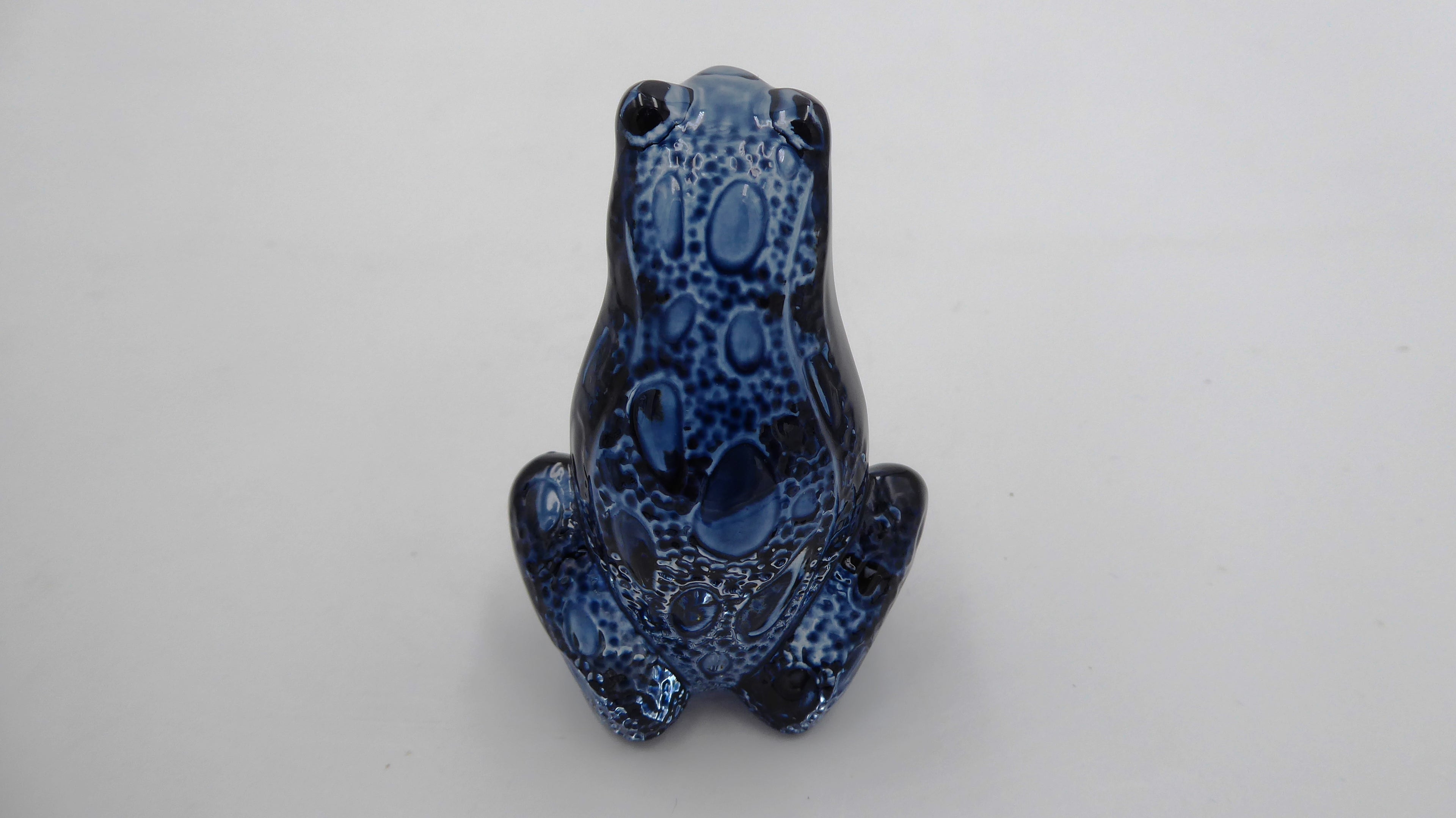 Grenouille rainette LALIQUE bleu marine