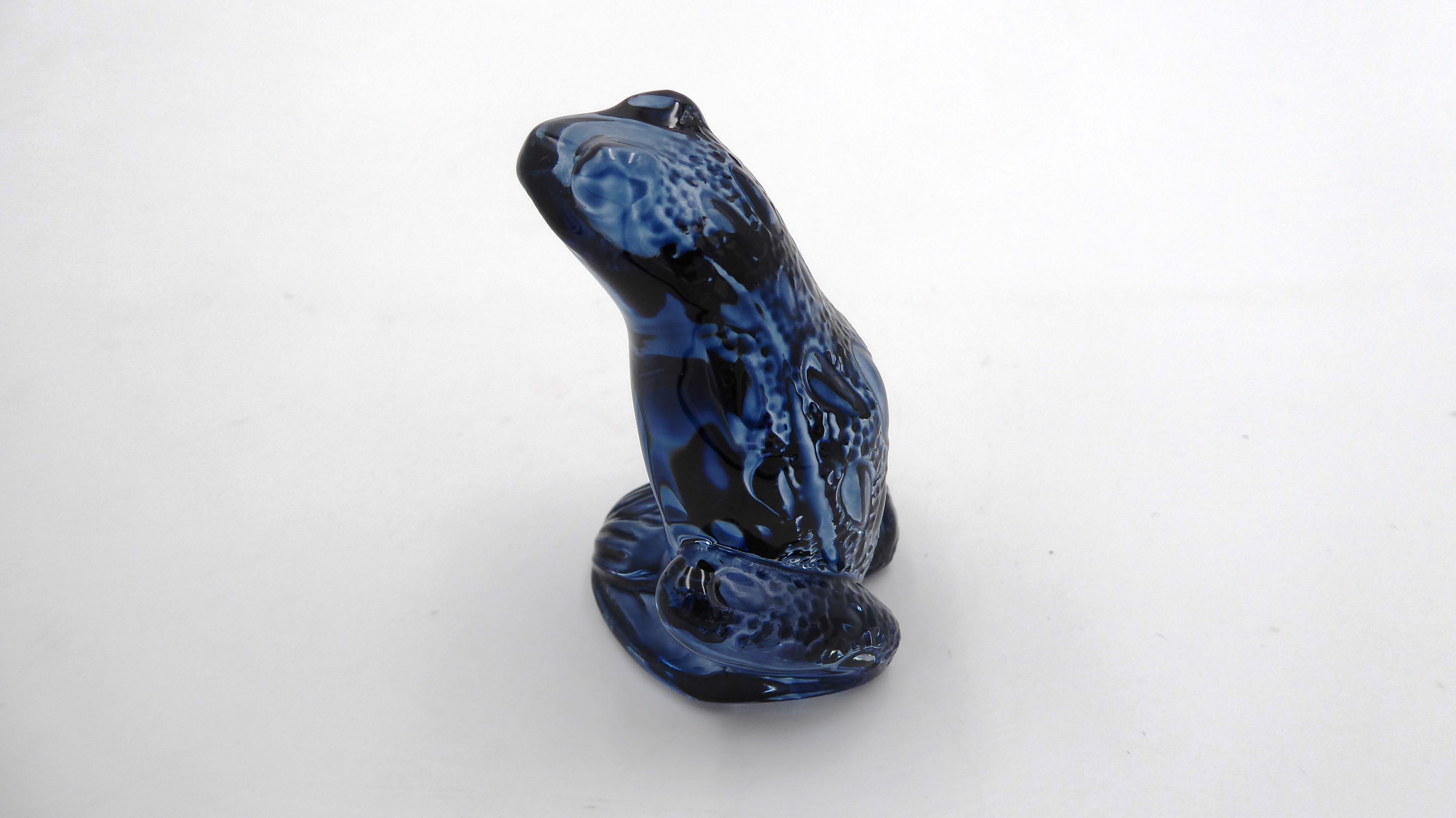 Grenouille rainette LALIQUE bleu marine
