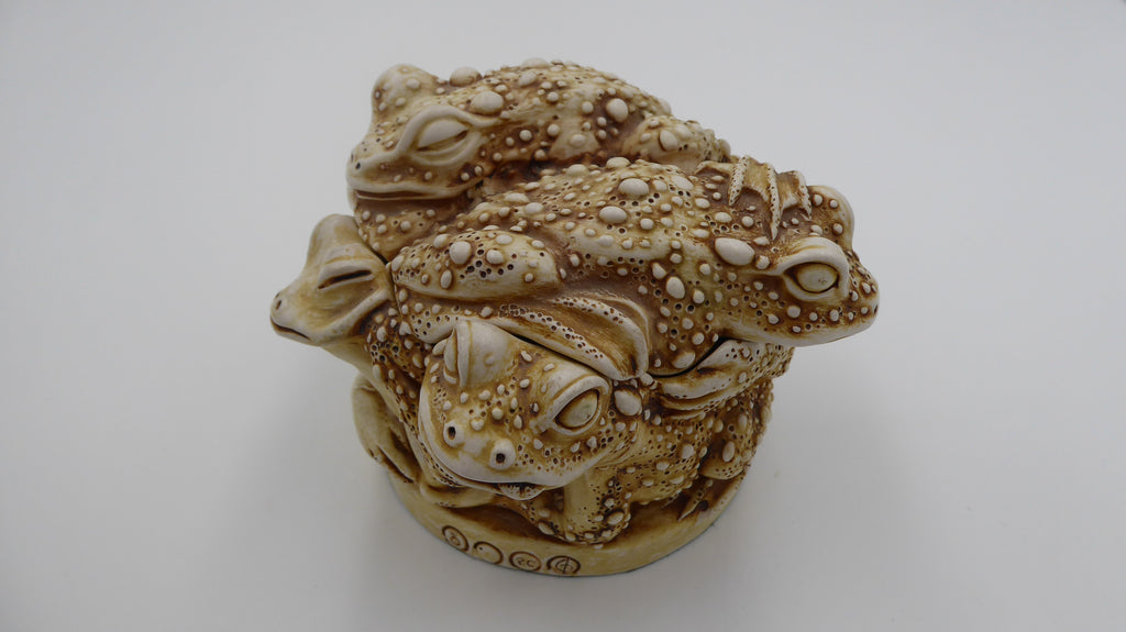 Unique céramique boite à bijoux grenouilles enchevêtrées