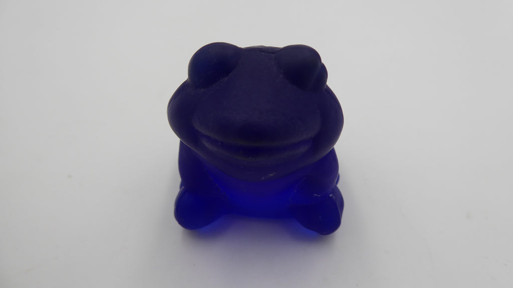 Grenouille pâte de verre bleu marine