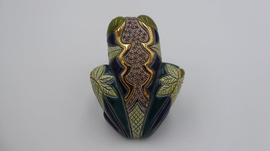 Belle grenouille DE ROSA bleu et vert